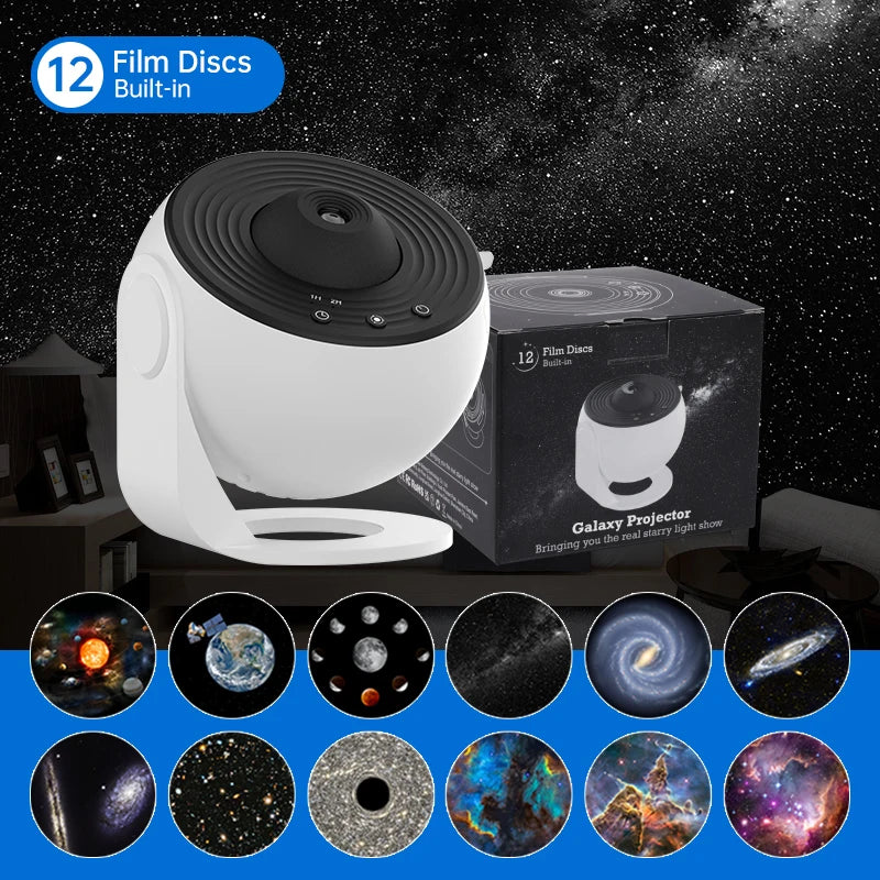 360° Galaxy Projector Lamp – Star Night Light for Bedroom & Decor