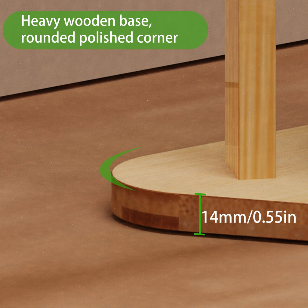 Bamboo Corner Tree Coat Rack Stand  Clothes Hanger with Hooks and Shelves